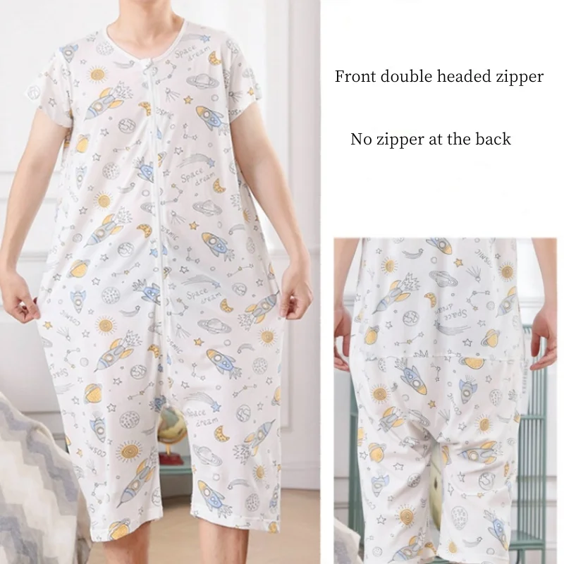 ABDL Comfortable Breathable Printed Adult Baby Rompers Couple zipper Thin Jumpsuit Pure Cotton Plus Size Home Clothes Jumpsuit