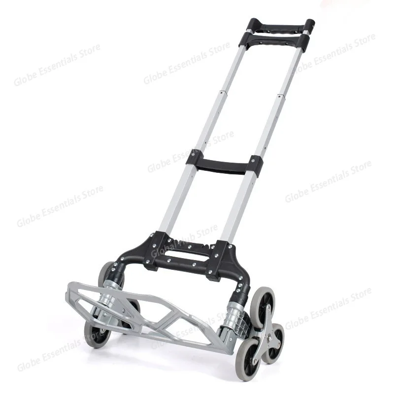 1PC Grocery Cart Portable Aluminum Alloy Shopping Folding Trolley Outdoor Portable Lightweight Step Climbing Folded Trolley