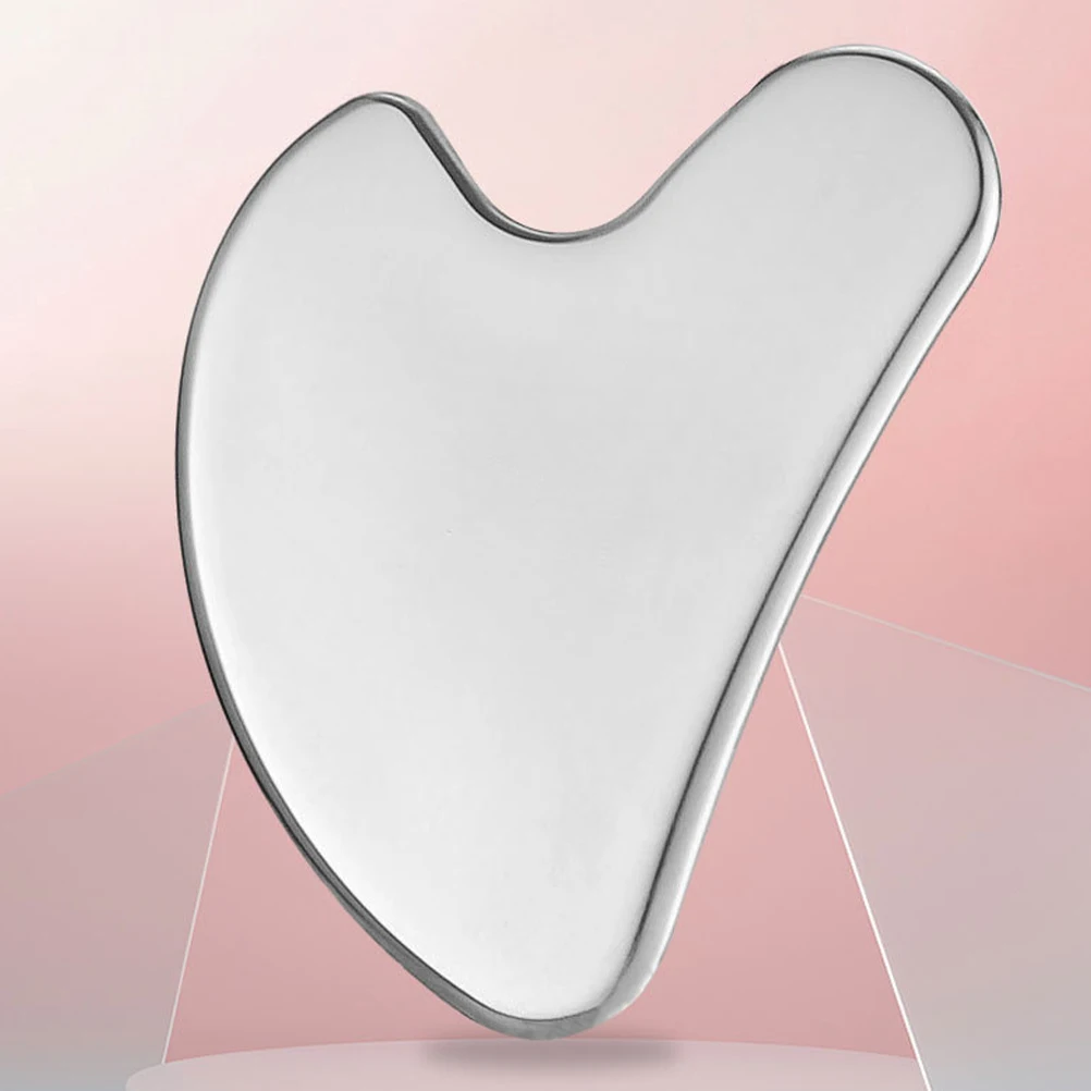 

Stainless Steel Guasha Tool Heart Shaped Massager Facial Scraper Board 420SS Small Face Guasha Scraping Tool Size Mirror Finish
