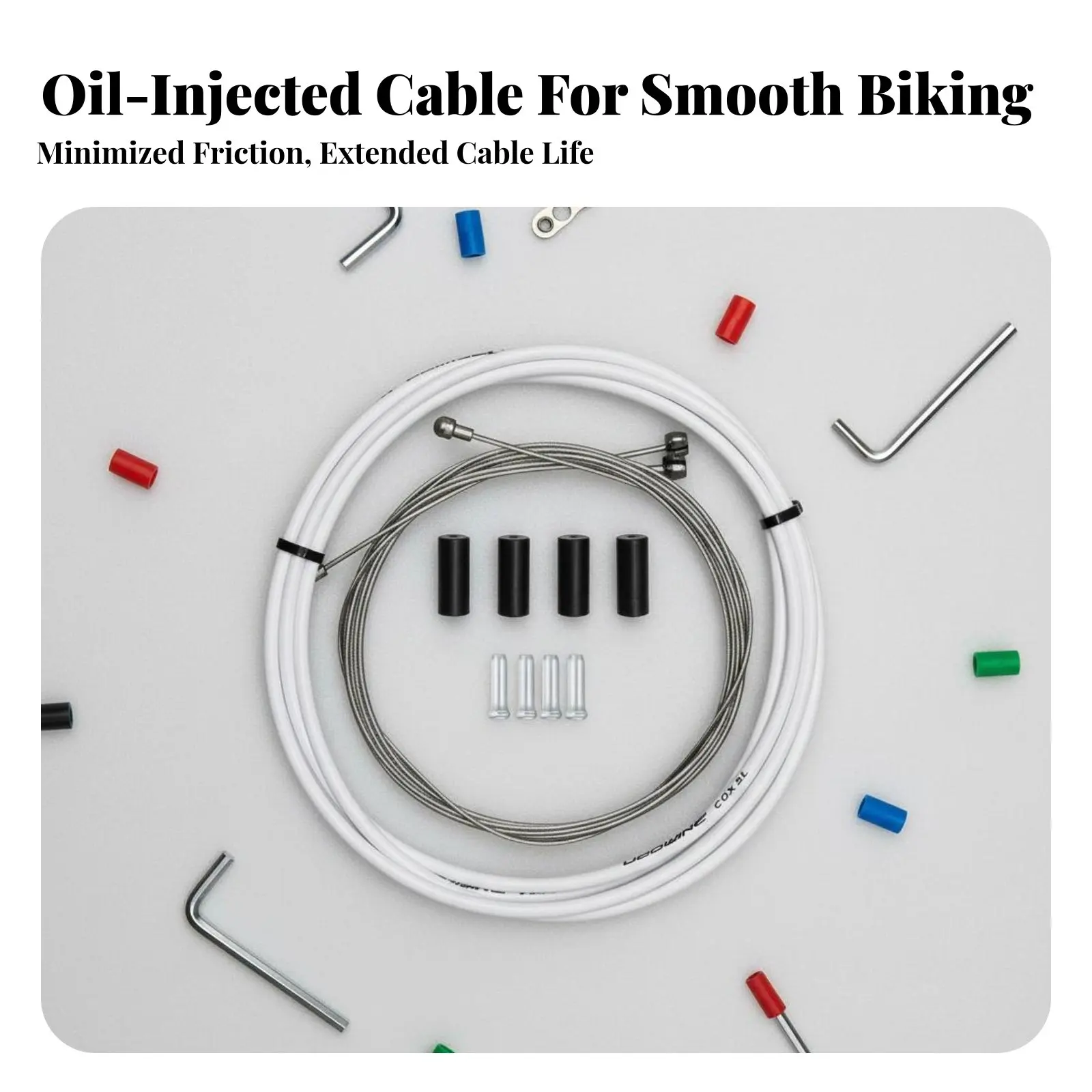 

Bike Brake and Gear Selector Wire Kit Effortless Function Cycle Wire and Housing Set Long-Lasting Anti-Stretch for Home Garage