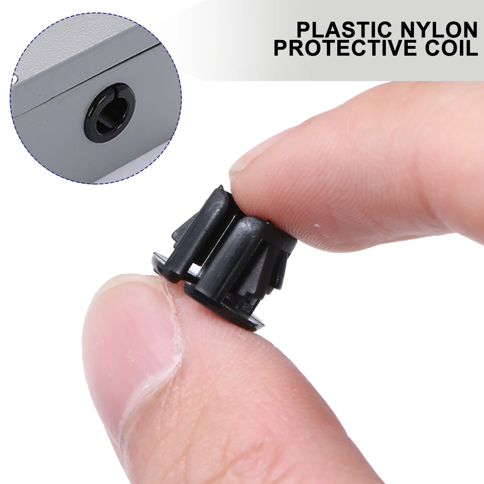 

100pcs Cable Snap Grommet Black Nylon Protective Bushing For Insulation Wear Resistant Vibration Absorbing Cable Protector Heat