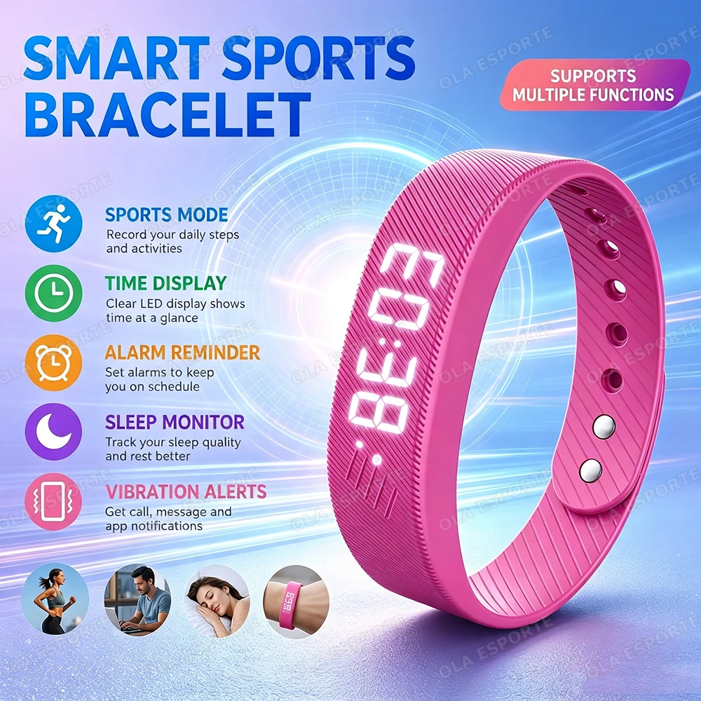Smart Bracelet LED Digital Waterproof Smart Clock Smartband Running Pedometer Monitoring Smart Band Vibration Alarm Reminder H10