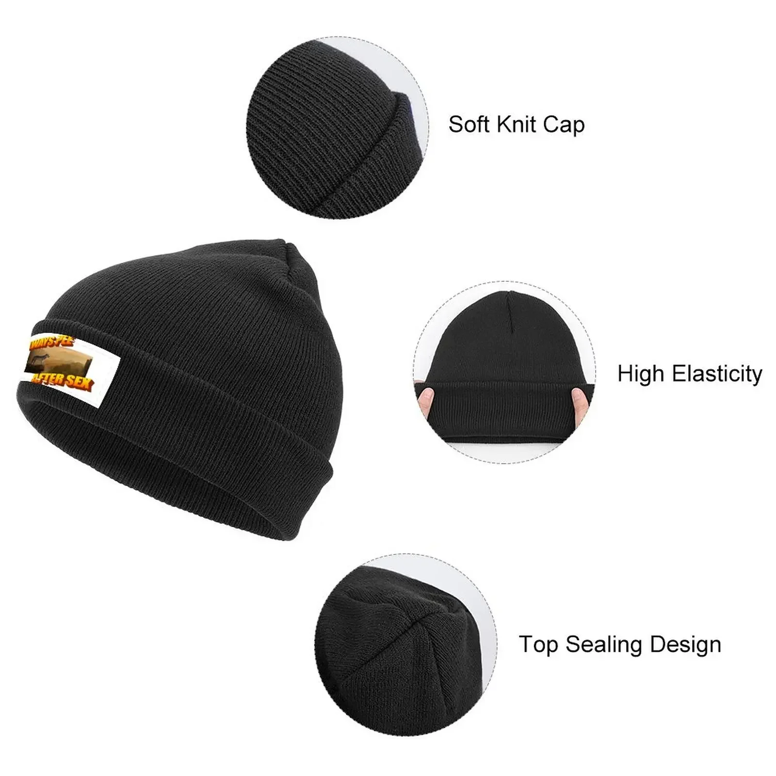 ALWAYS PEE AFTER SEX Knitted Cap Military Cap Man Anime Elegant Women's Hats Men's