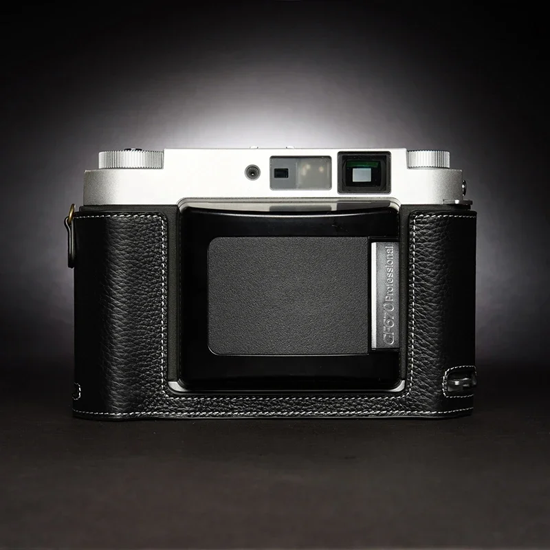 Casing pelindung kulit sapi asli buatan tangan untuk Fujifilm GF670 GF670w bssa III 667/667W tas kamera cangkang dasar casing Semi