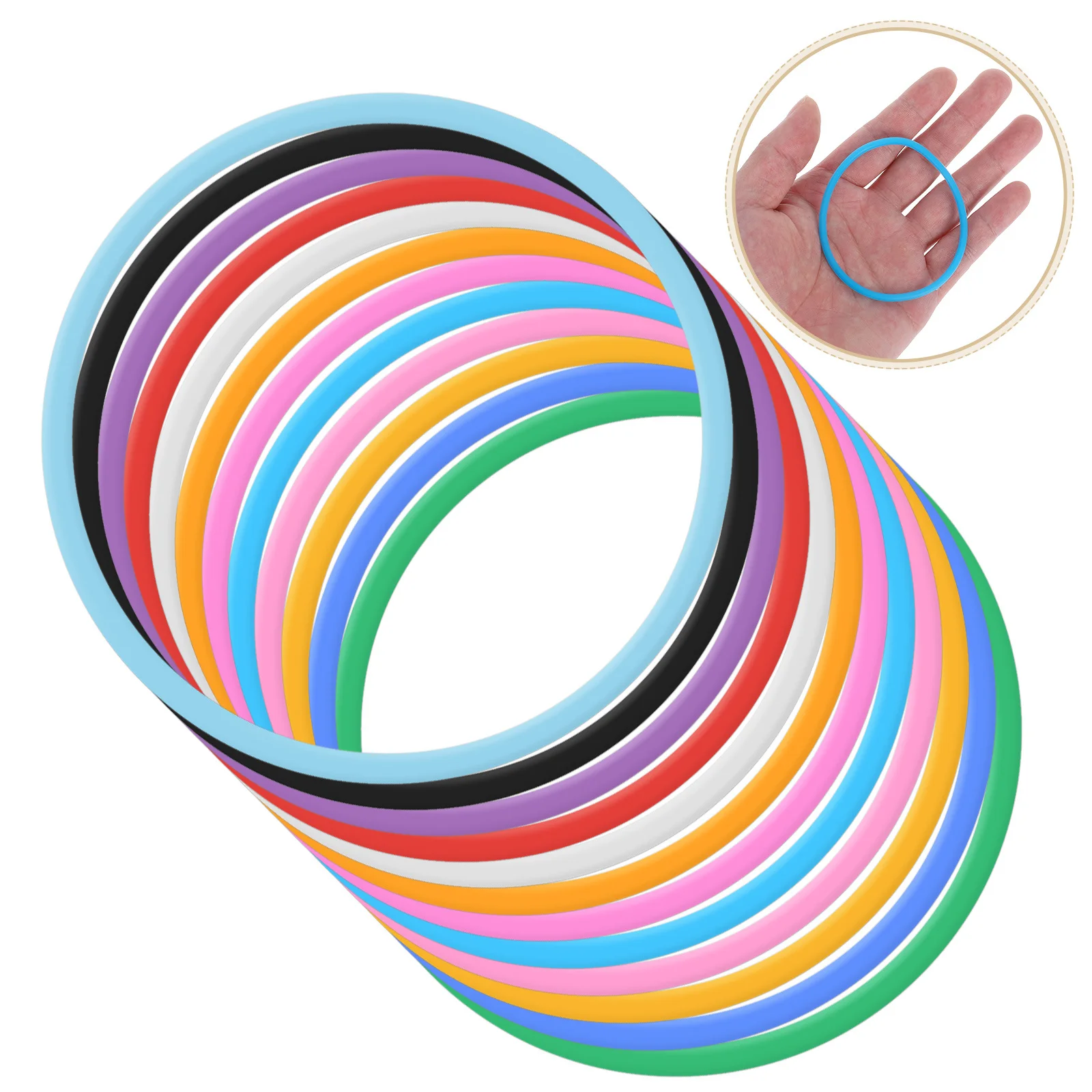 12 szt. Bransoletki w cukierkowych kolorach, ozdobne bransoletki silikonowe, okrągłe, karnawałowe, kolorowe opaski na rękę z żelu krzemionkowego, urocze neonowe.