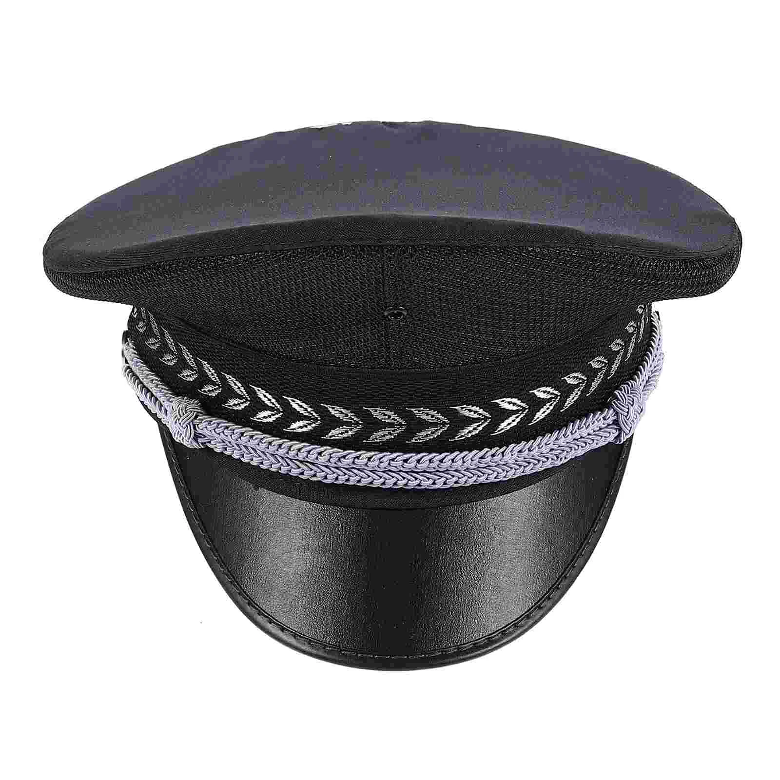 

Captain Hat Man Hats for Men Purple Security Cotton Polyester Fashion Flat-edge