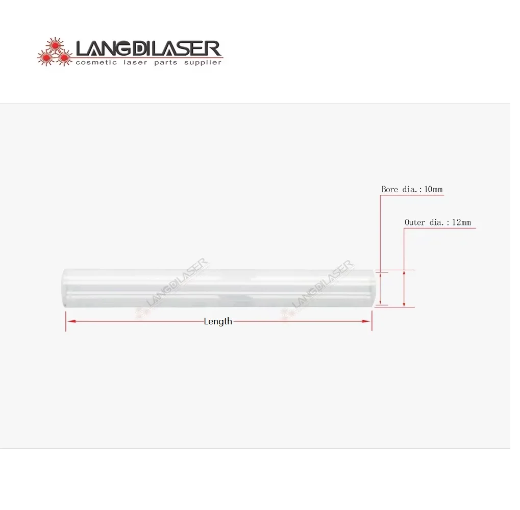 Transparent Lamp Flow Tube With Outer Diameter 12mm Bore 10mm Can Be Any Length