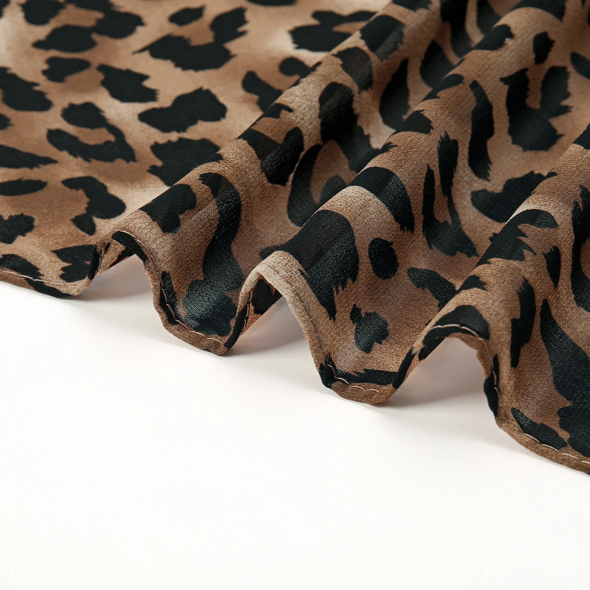 Vrouwen Luipaard Gedrukt Chiffon Hijab Sjaal Moslim Dunne Zachte Premium Chiffon Sjaal Klassiekers Luipaard Gedrukt Sjaal Hoofddoek Tulband