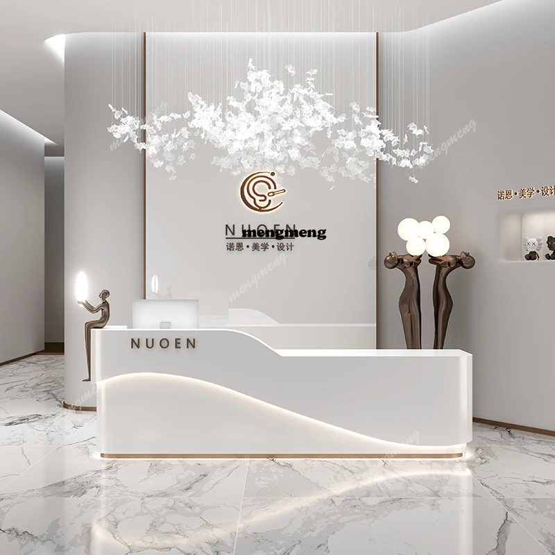 

Restaurant Front Desk Reception Counter Modern Long L Shaped Reception Desks Beauty Salon Mostrador Recepcion Office Furniture