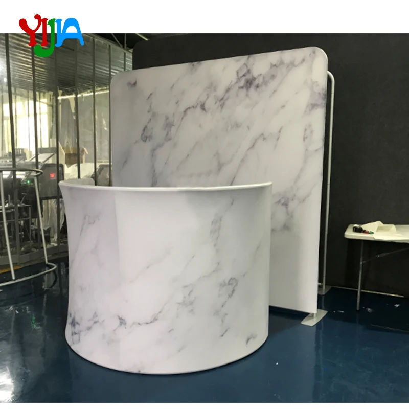 New Design Curved DJ Facade Booth Half Circle Enclosure with Fabric Cover Backdrop Stand