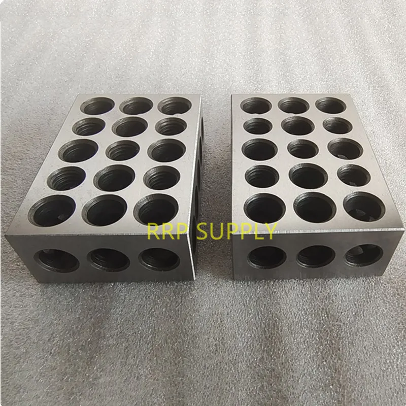 New big hole 23 holes Precision 25-50-75mm Blocks set, 1pair(2pcs), parallel clamping block set, steel block, 5pcs M10 holes.