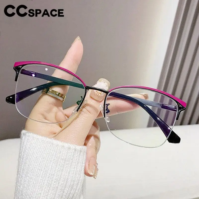 R57483 Metal Half-Frame Reading Glasses Square Casual Optical Presbyopia Eyeglasses Diopter +50+100+150+200+250+300+350