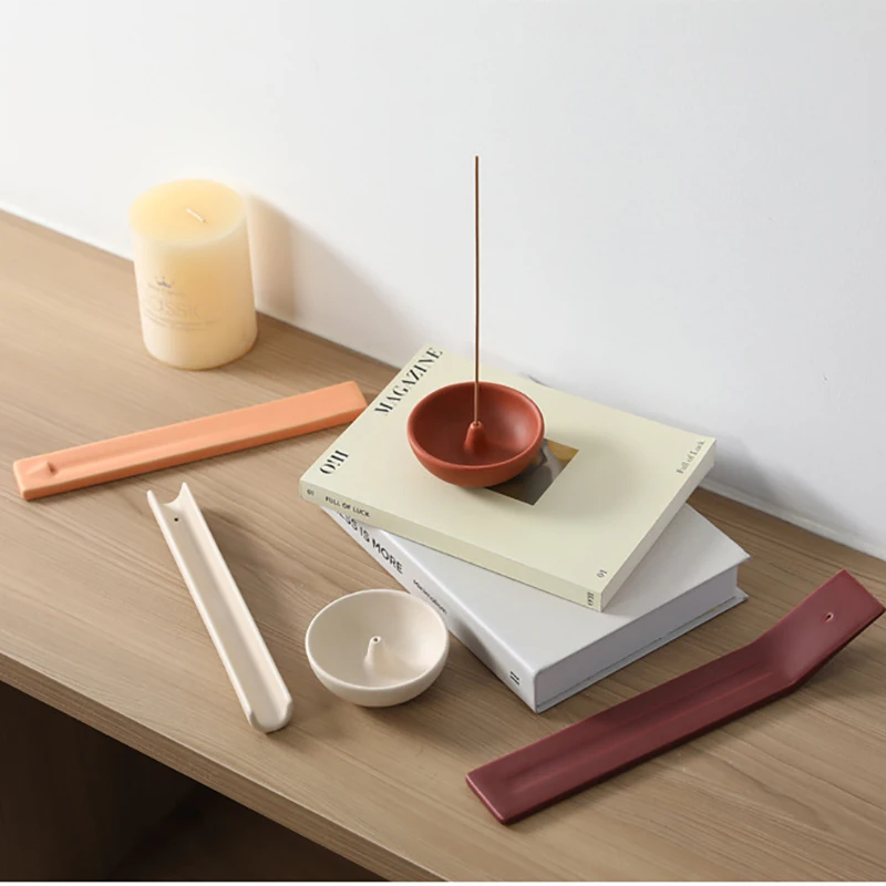 

Ins Style Modern Minimalist Ceramic Incense Holder Stick Burner Home Decor Ornament For Desktop Living Room