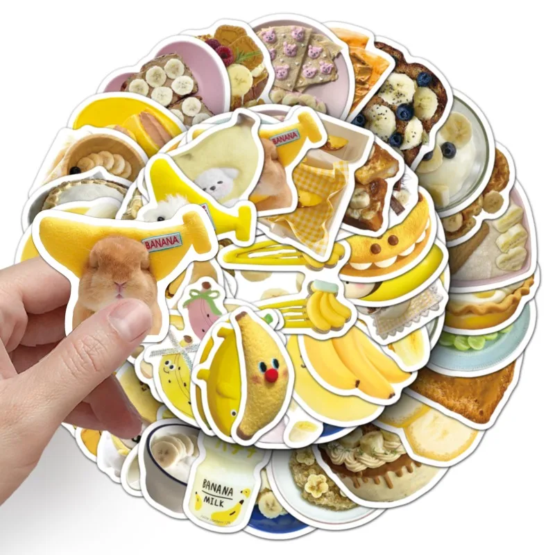 50 قطعة INS عادية الكورية موضة الموز سجل القصاصات مجلة ملصق ديكور ذاتي الصنع الأصفر كولو الكرتون القرطاسية ملصق مائي لوازم الطلاب #6