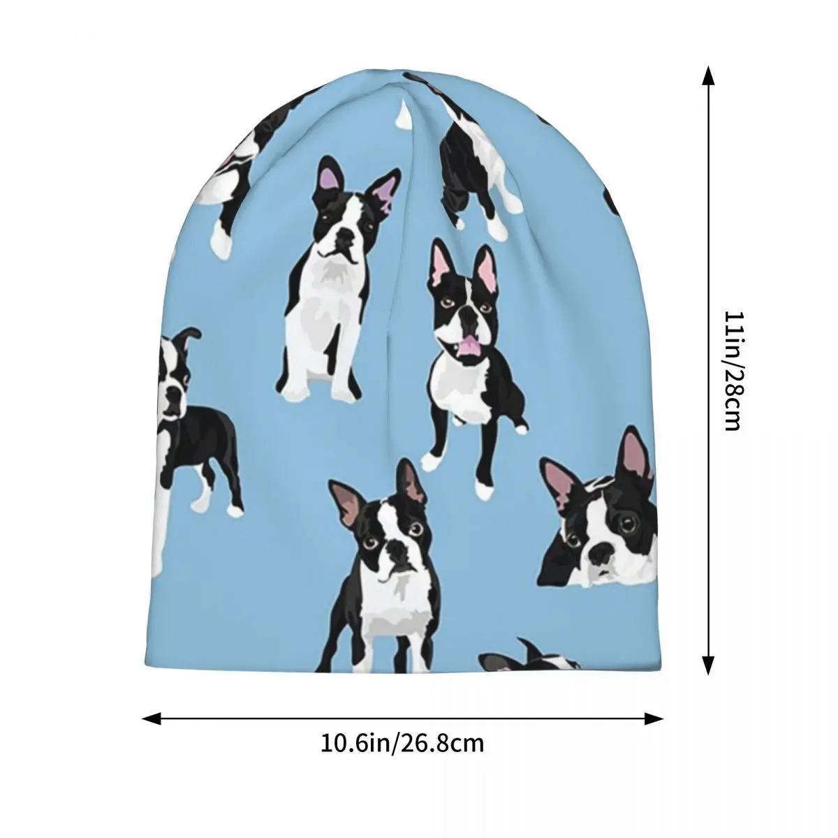 Boston Terrier Cute Dog Warm Knitted Cap Fashion Bonnet Hat Autumn Winter Outdoor Beanies Hats for Men Women Adult
