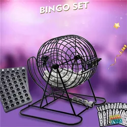 Deluxe Bingo Set Board Game Toys Large Groups Gathering Party Lottery Game Props Manual Lottery Machine Tabletop Game Toys