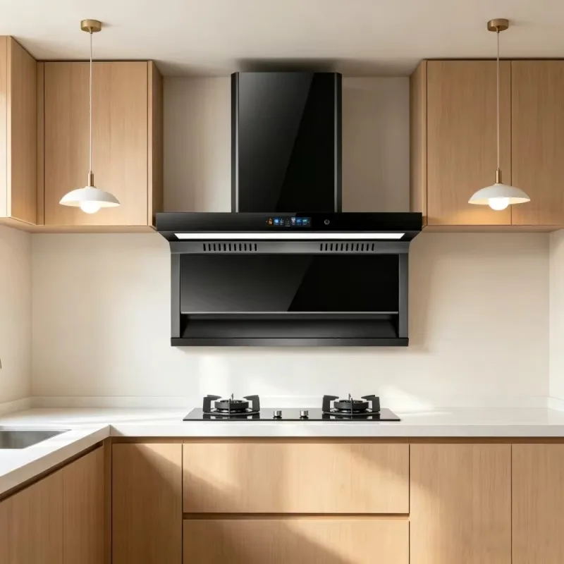 Smart 90cm Range Hood Powerful Suction Extractor Wall-mounted Chimney Gesture Voice Control Kitchen Cooker Hood for Home Use