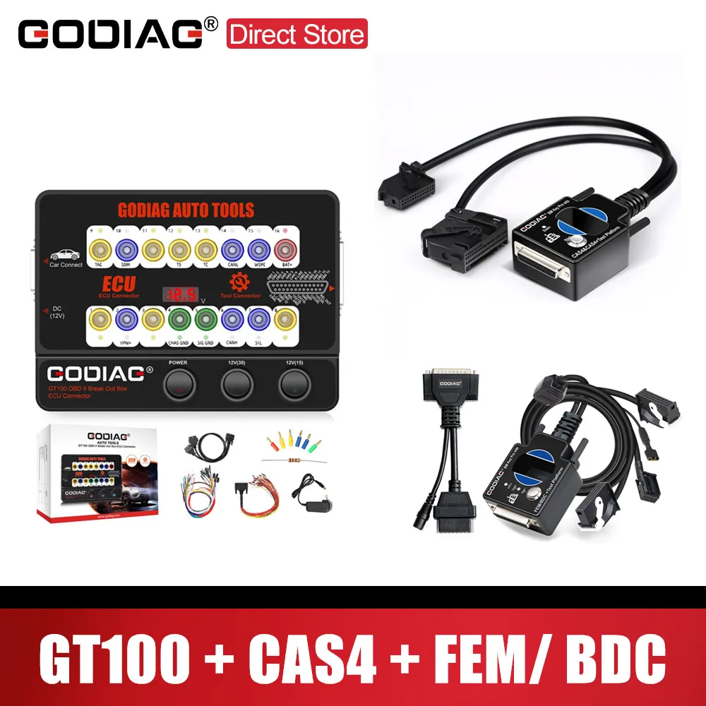 GODIAG GT100 Obdii بروتوكول ECU كاشف وكسر الصندوق بالإضافة إلى برمجة FEM/BDC ومنصة الاختبار CAS4 / CAS4+