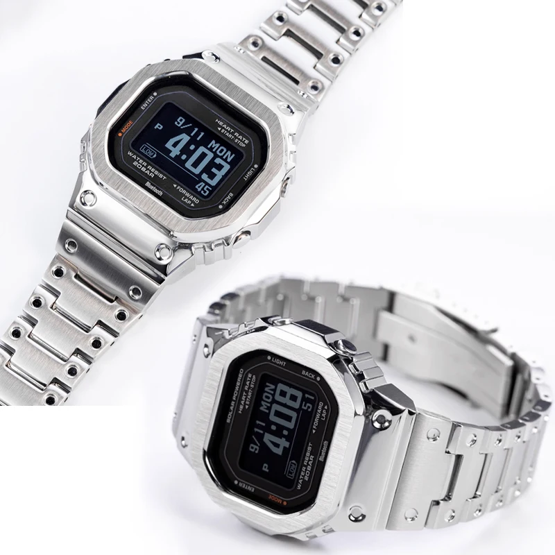 Imagem -03 - Modificado Assista Bezel para G-shock Casio Solid Stainless Steel Case Ver Band Chain Heart Rate Bluetooth Dw-h5600 Dwh5600