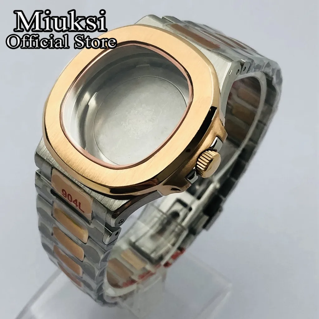 Miuksi 40mm silver black gold watch case sapphire glass fit NH35 NH36 ETA2824 2836 Miyota8215 Mingzhu DG2813 3804 PT5000movement image 3