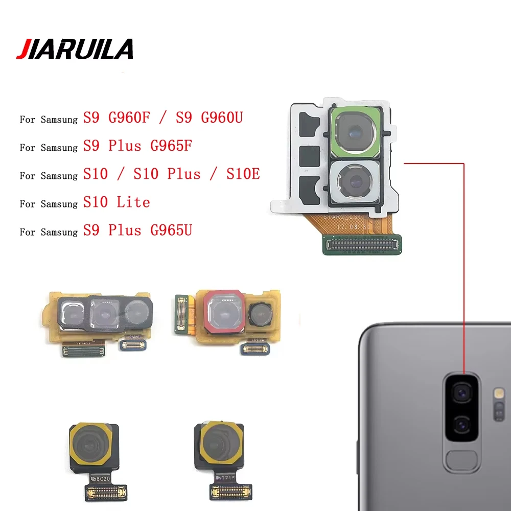 NEW Rear Main Camera For Samsung S10e S10 Lite S9 Plus G960F G960 Back Rear Camera Module + Front Facing Camera Replacement