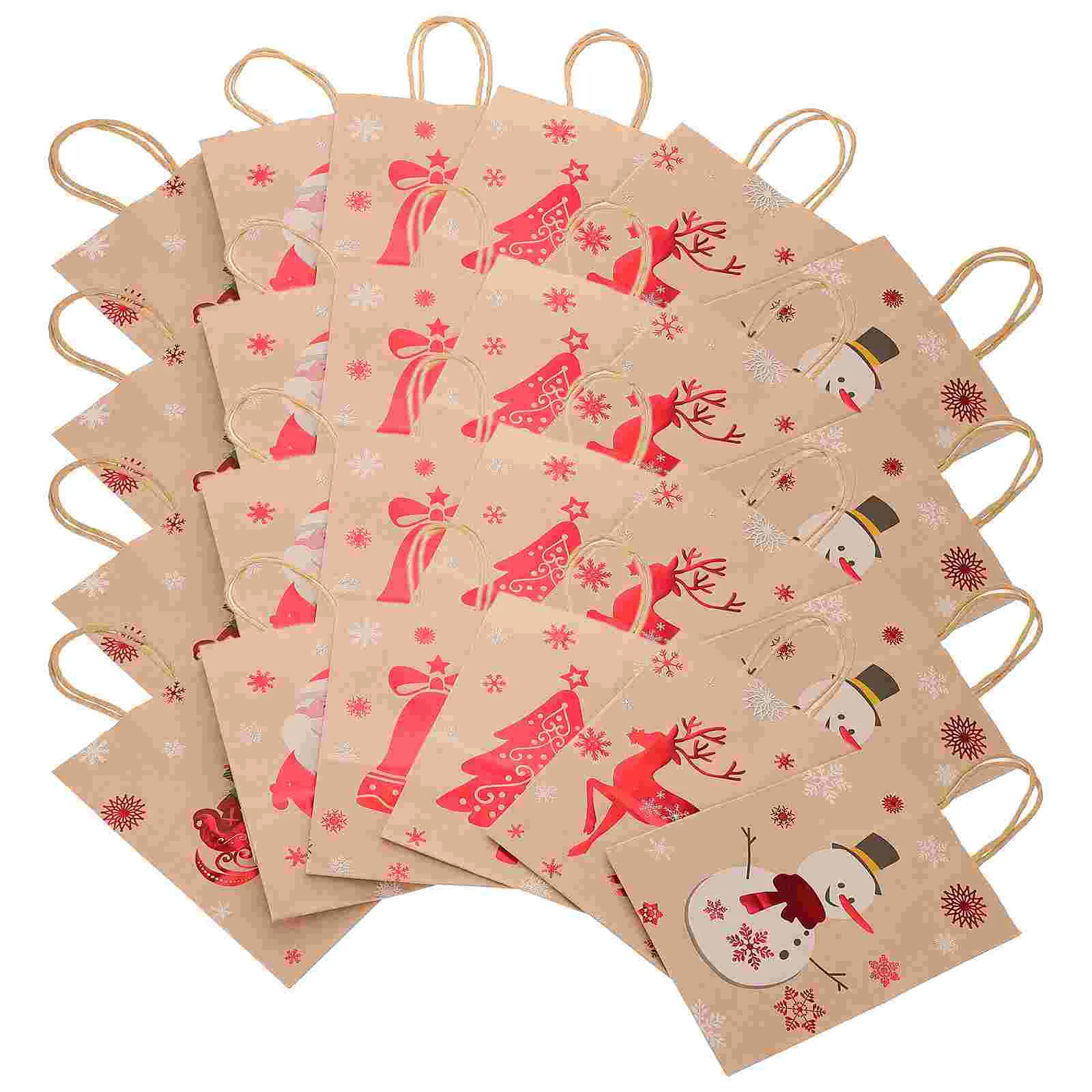 

24 Pcs Christmas Gift Bag Packaging Bags 2100X1500X800CM Paper with Handles Small Size