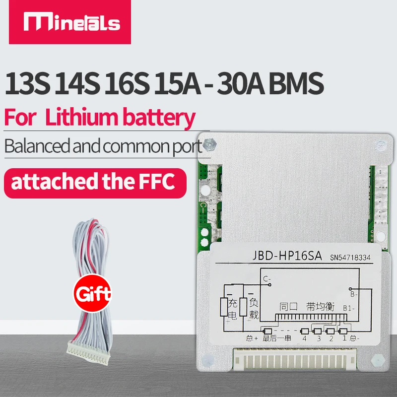 16S 14S BMS PCM 60V 18650 48V 32650 PCM scheda di protezione della batteria BMS 15a 20a 25a 30a con modulo batteria al litio balancedlithium bms