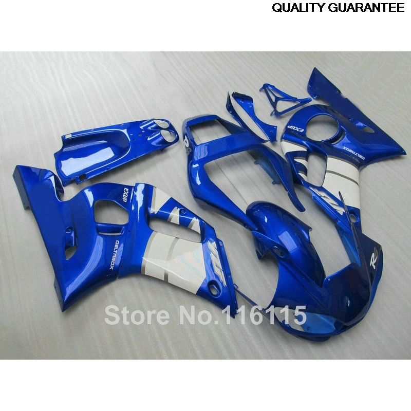 

Полный комплект деталей обтекателей для YAMAHA 1998-2002 R6, комплект YZF R6 98 99 00 01 02, сине-белый комплект обтекателей # 3266