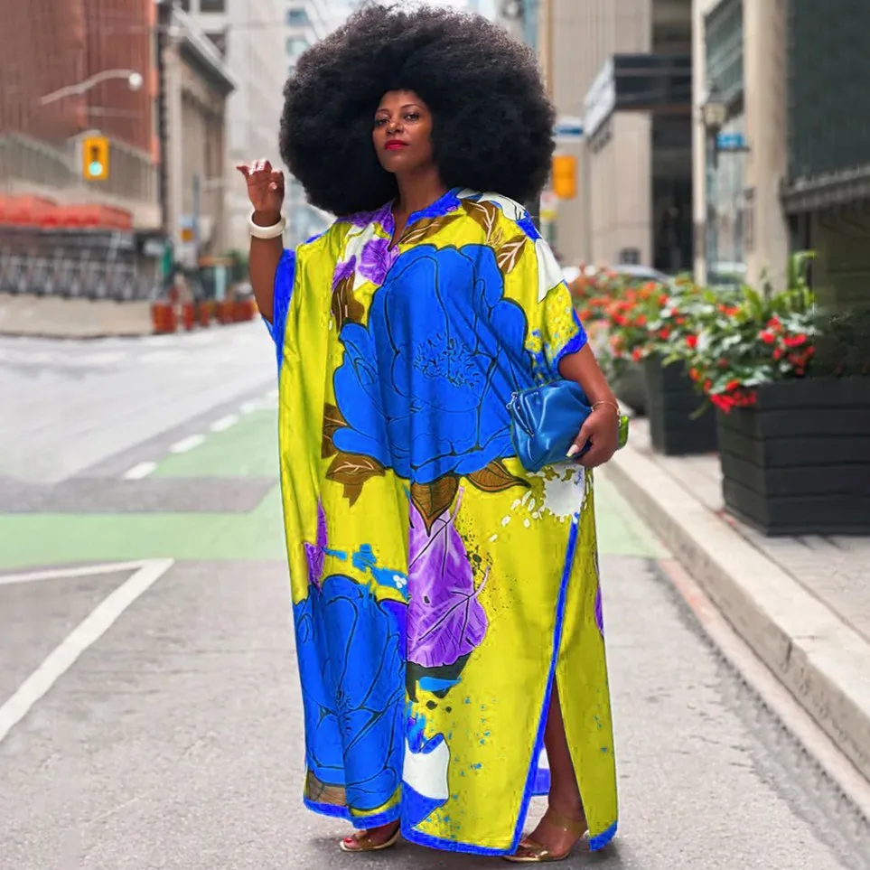 African Dress For Women Plus Size Print Long Wedding Party Dress Evening Gowns Traditional Dashiki Clothing Kaftan Robe