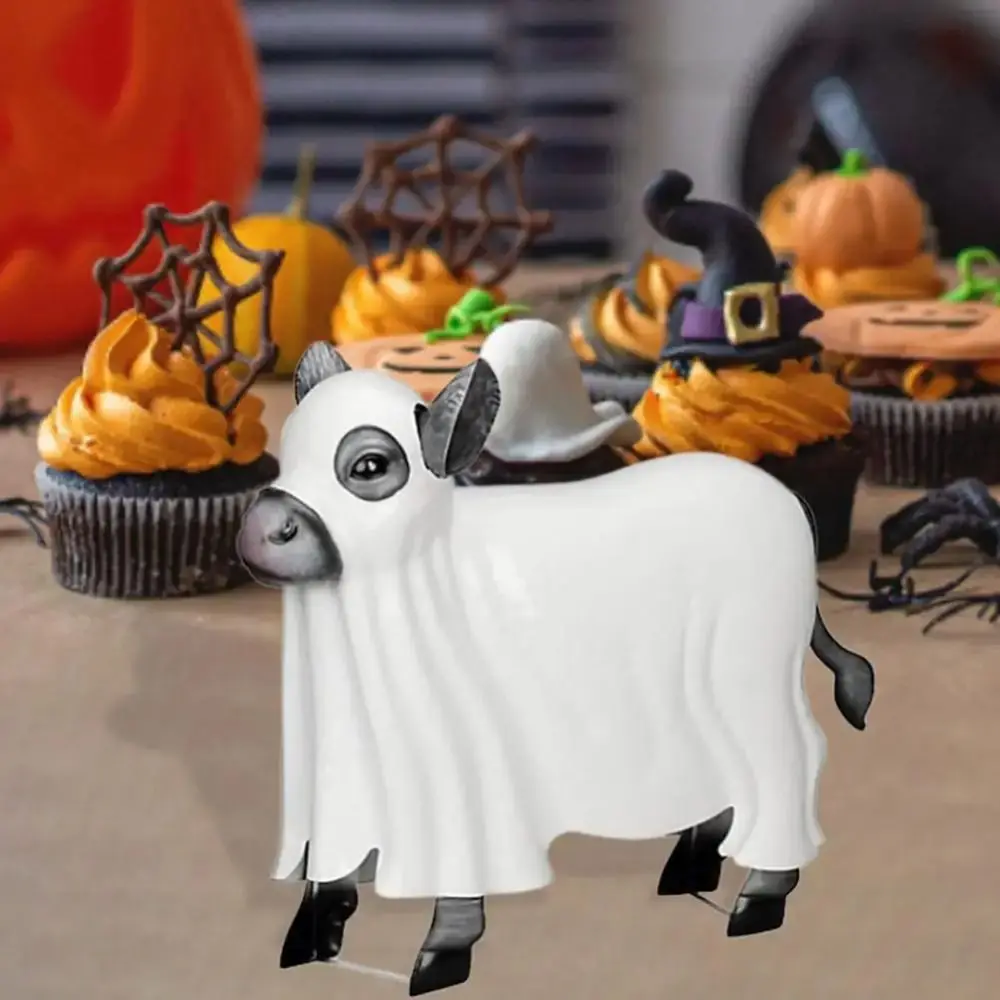 

Gift Spooky Ghost Cow Figurine Cute Resin Ghost Cow Sculpture Ghost Cow Decorations