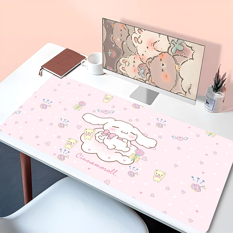 Sanrio Cinnamoroll Kawaii Mouse Pad Laptop Anime Gamer Cabinet Keyboard Rug Cute Cartoon Desk Mat PC Gaming Mousepad XXL Carpet