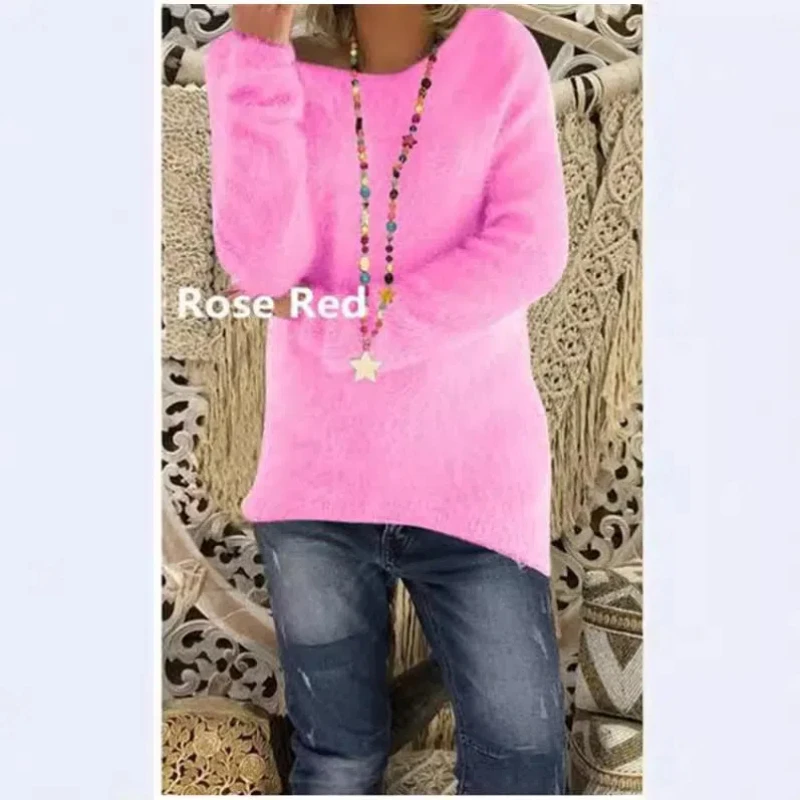 Hot Selling Solid Color Spot Women's Long Sleeved Loose Sweater