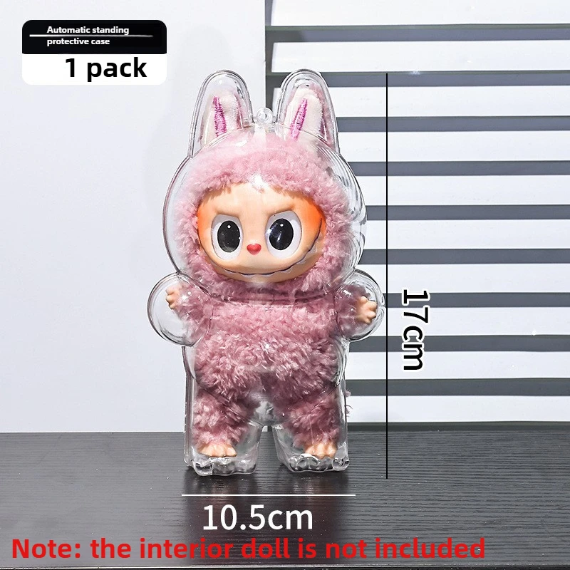 الكرتون LABUBU الوحش شفافة واقية قذيفة الدمى الملحقات الجيل الأول الدائمة الموقف الجيل الثاني غطاء وضعية الجلوس