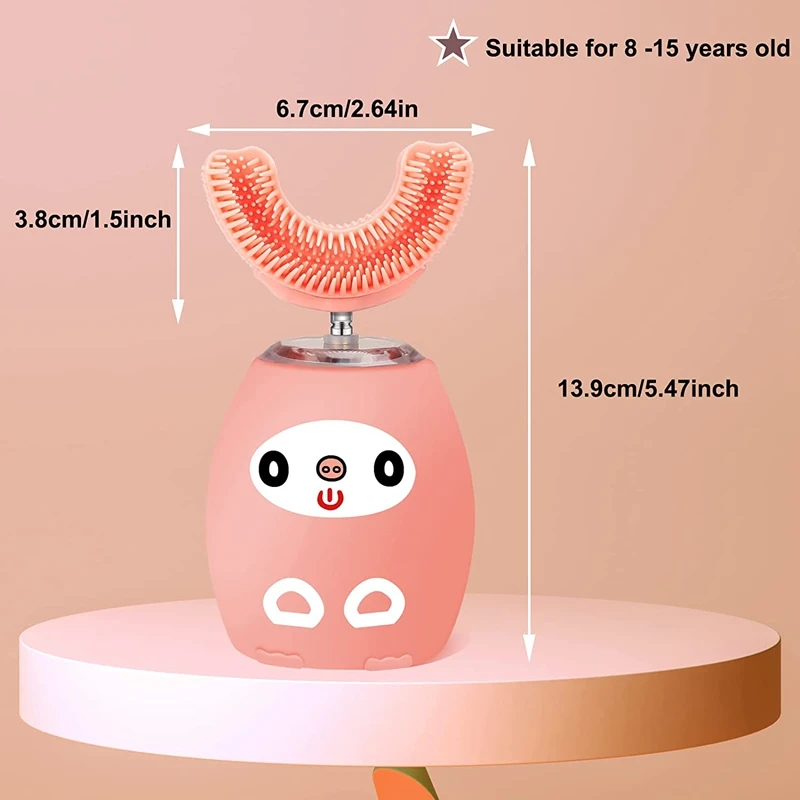 Children U-shaped Electric Toothbrush Mouth-contained Silicone Braces USB Charging Ultrasonic Toothbrush Music English Version