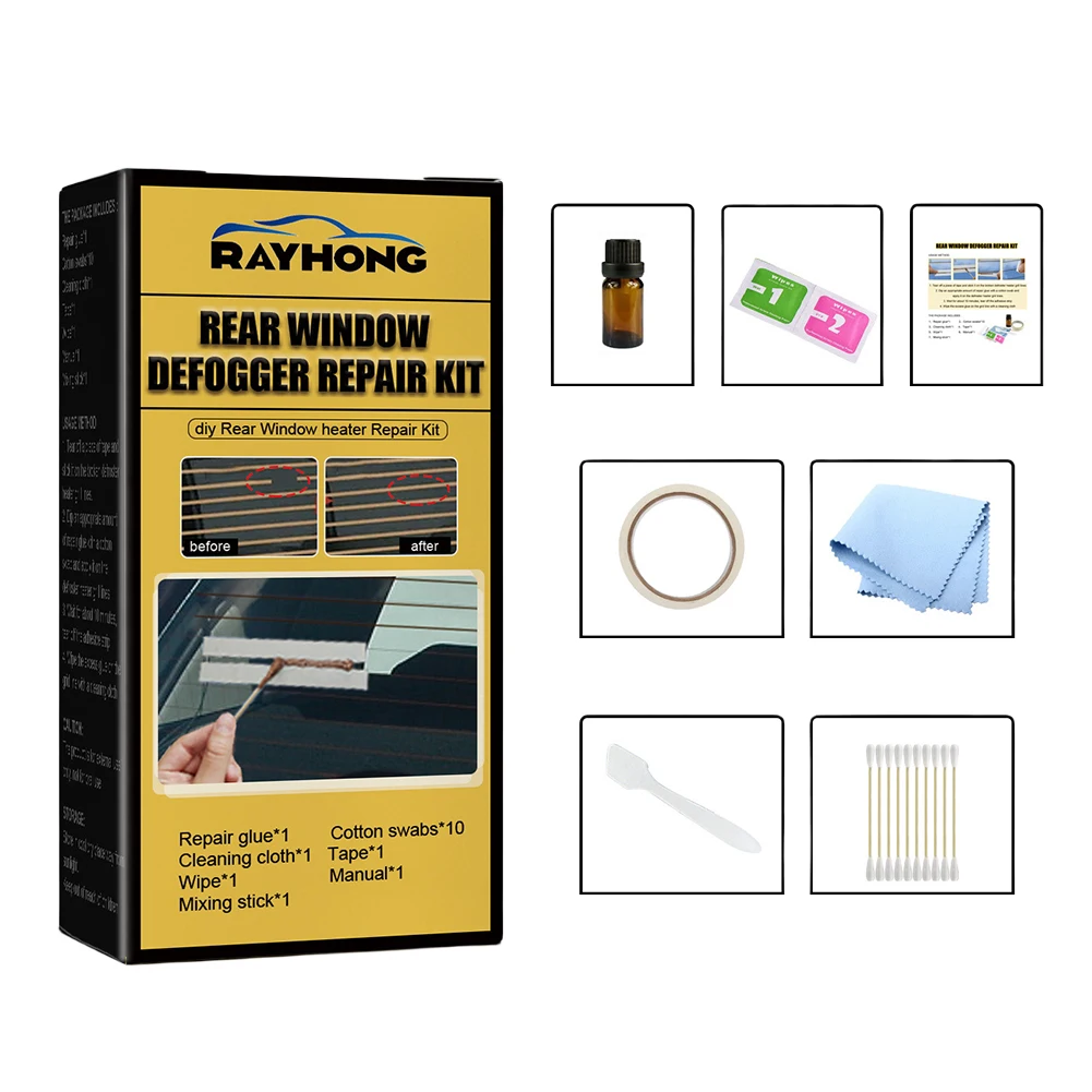 Car Rear Window Defogger Repair Kit DIY Quick Repair Grid Defroster Kit Repair Heater Grid Lines Auto Care Accessories Kit
