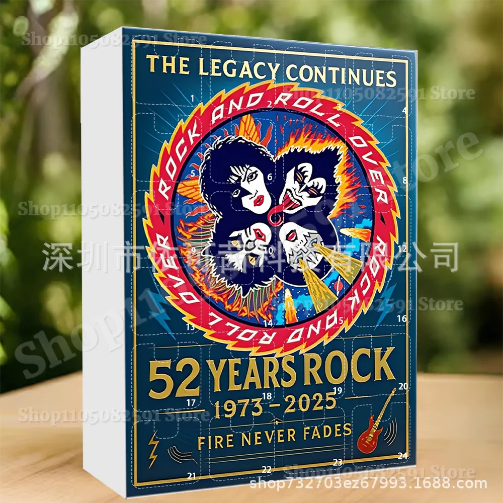 

KISS Band Metal Gods 24 Days Advent Calendar 2D Flat Acrylic Iconic Musical Collectible Countdown Calendar Gift