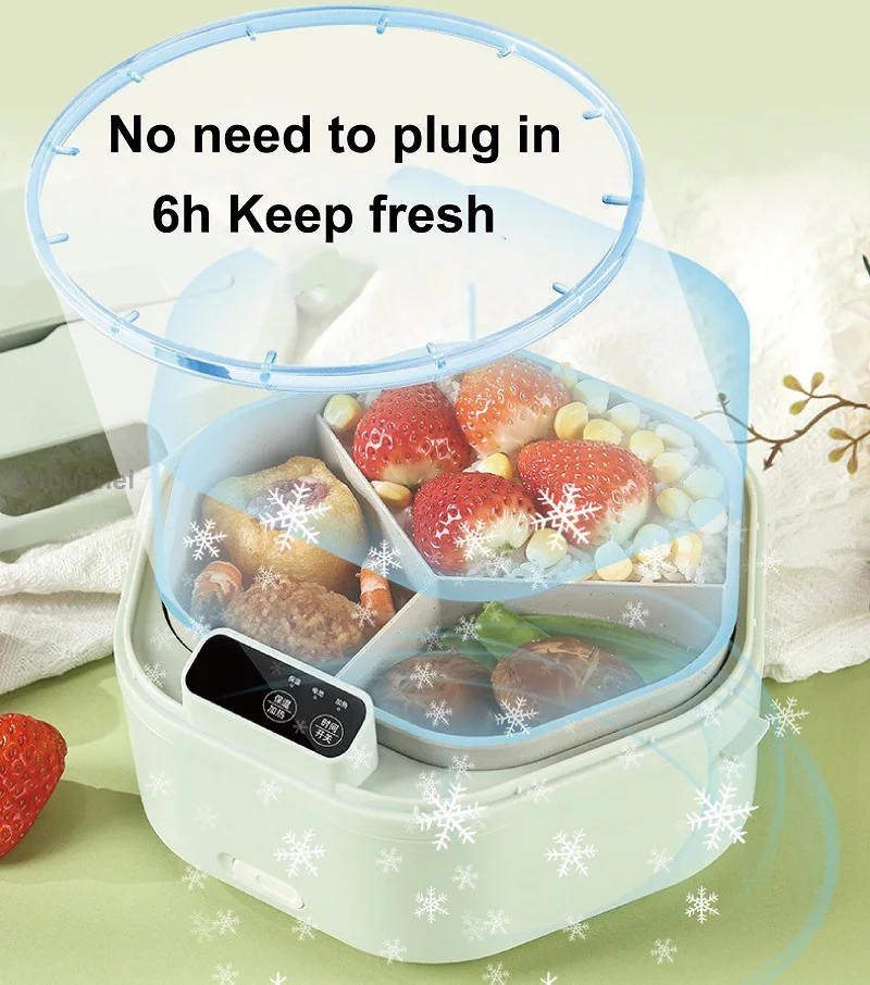 Lancheira quente sem fio, 75w, recarregável, isolada, aquecedor de comida rápida ao ar livre, casa/escritório, refeição quente, bento, 1000ml