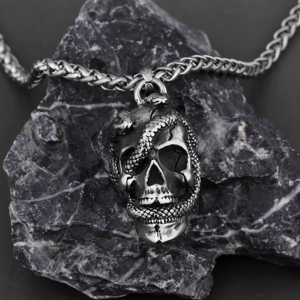 Snake and Skull Necklace