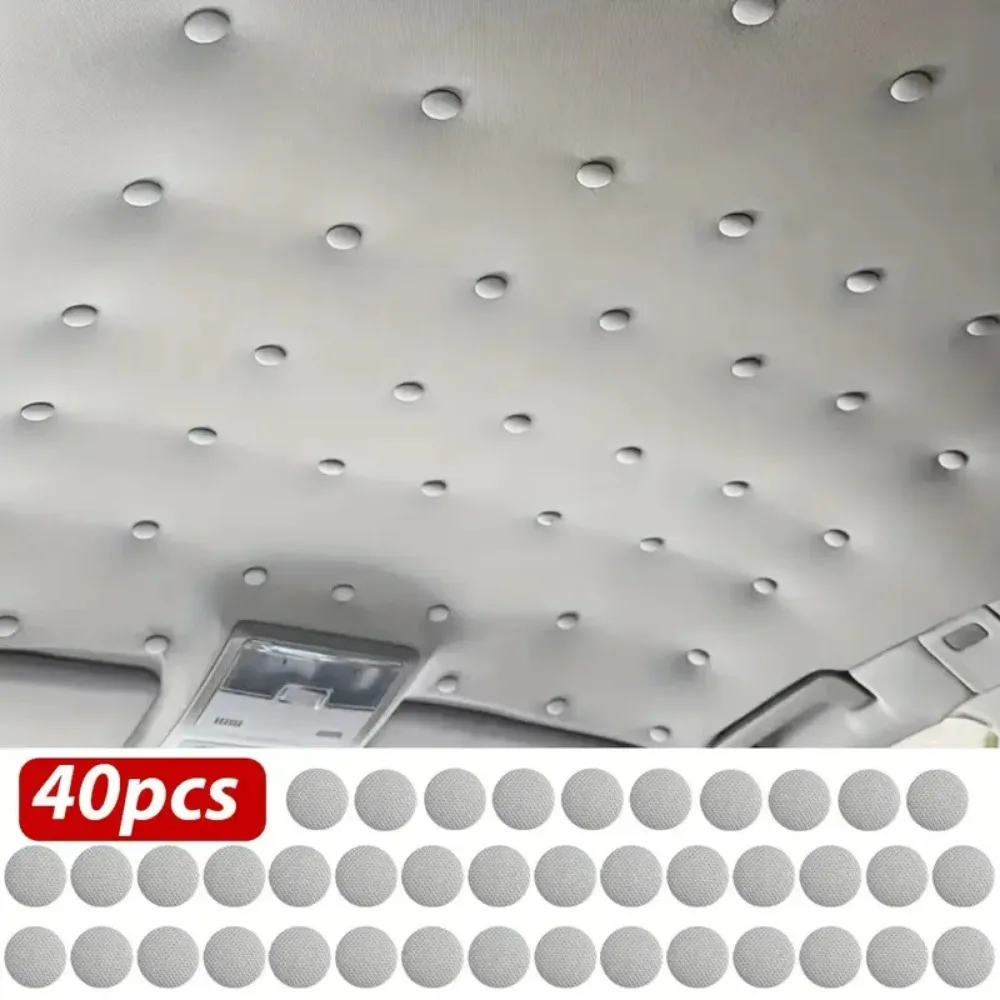 40pcs Car Interior Roof Fixing Buckles Screw Set Headliner Cloth Fabric Rivets Retainer Buckle Fastener Auto Accessories