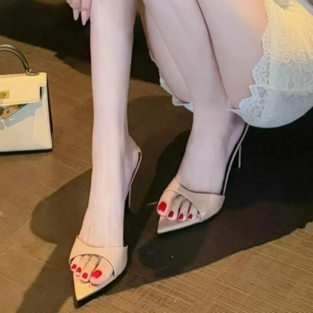 Sandales d'été à talons hauts pour femmes, style classique, bout pointu, talons aiguilles, sexy et tendance