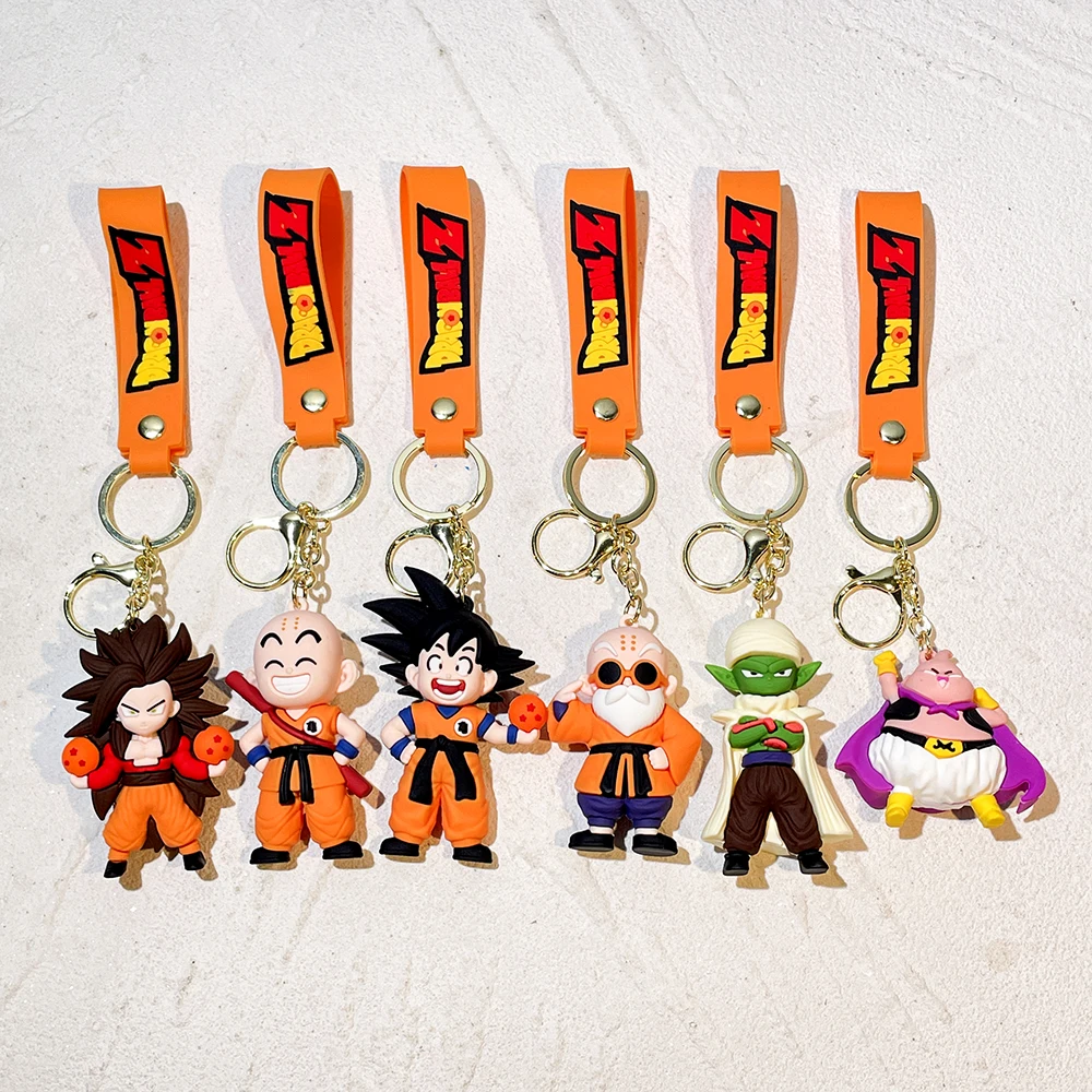 New Anime Dragon Ball Key Chain Z Super Saiyan Son Goku Bulma Broly Piccolo Majin Buu Series Bag Pendant Keyring Kids Toys Gifts