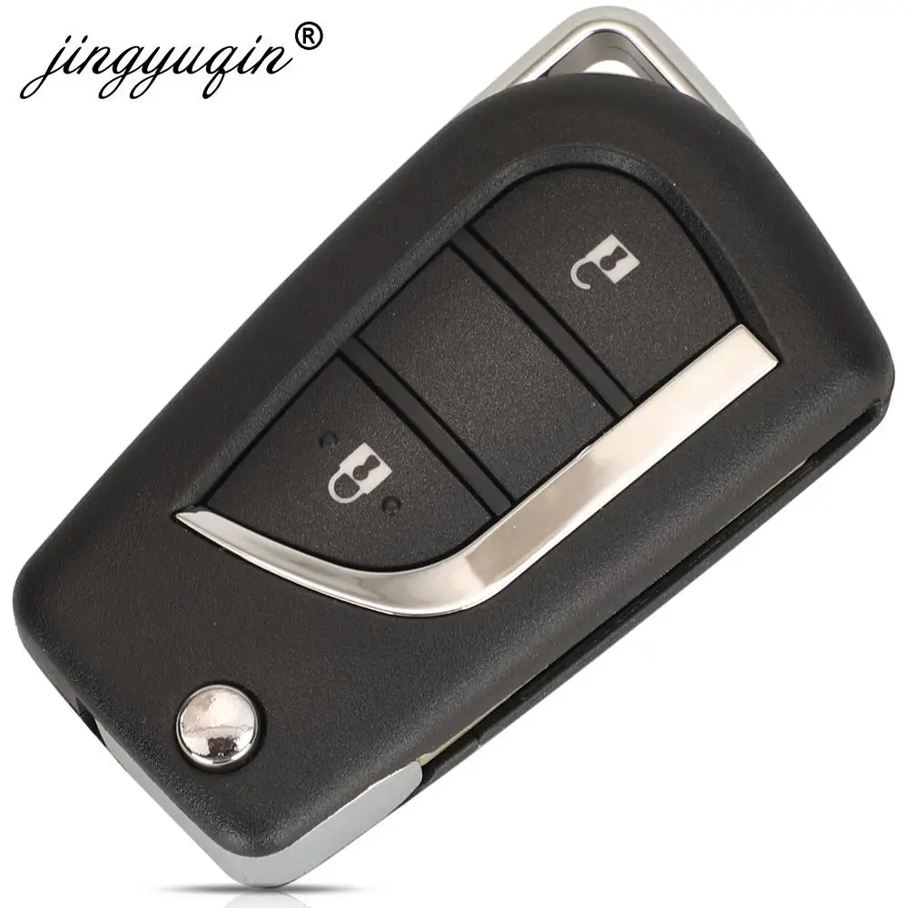 jingyuqin 50171 Modified Flip Remote Key Fob 433MHz 4D67 /4C for Toyota Prado 120 RAV4 Kluger Previa FJ Cruiser Land Cruiser 100