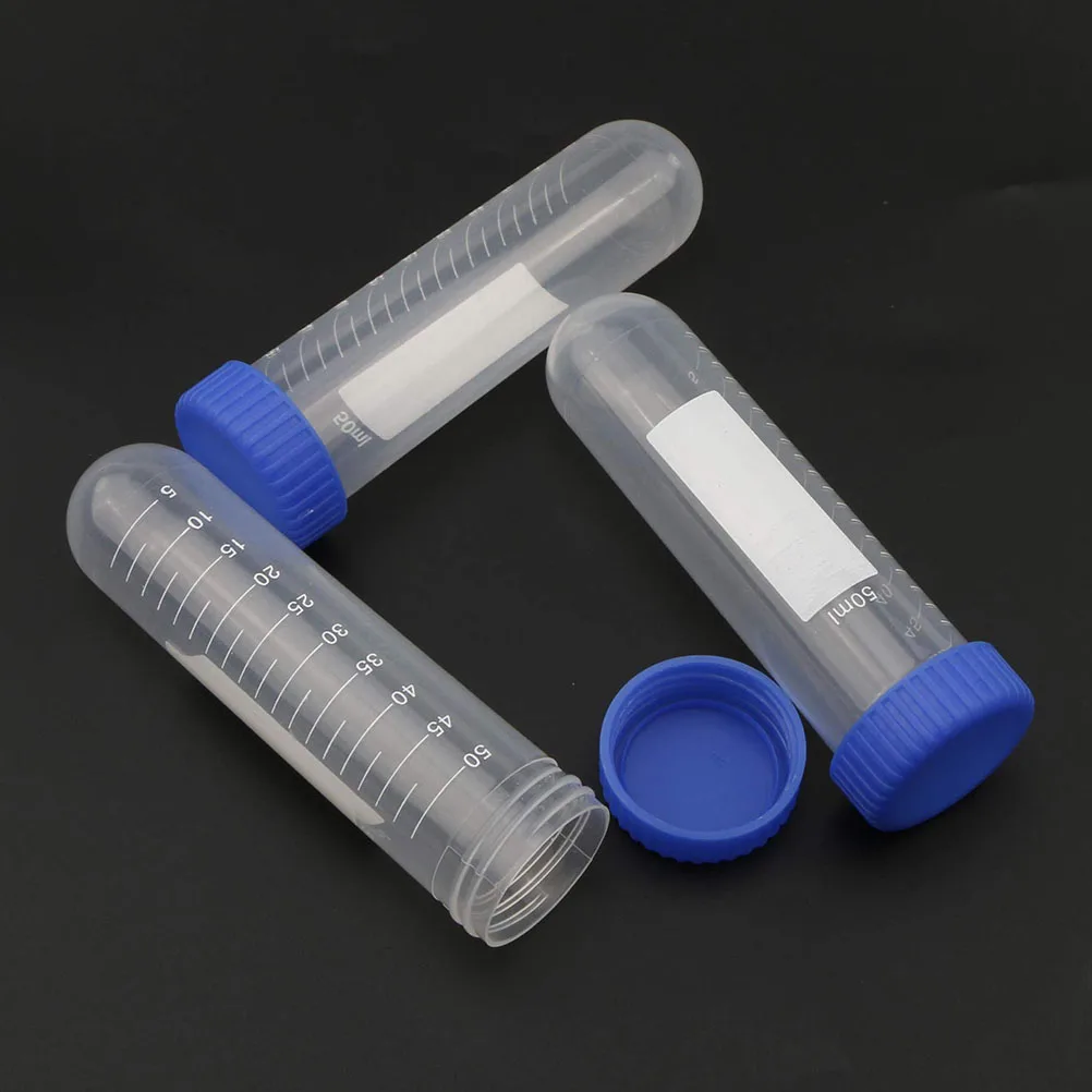 

20pcs 50Ml Transparent Test With Caps Laboratory Storage Bottles Science Experiment Tubes Plastic Tubes Chemistry