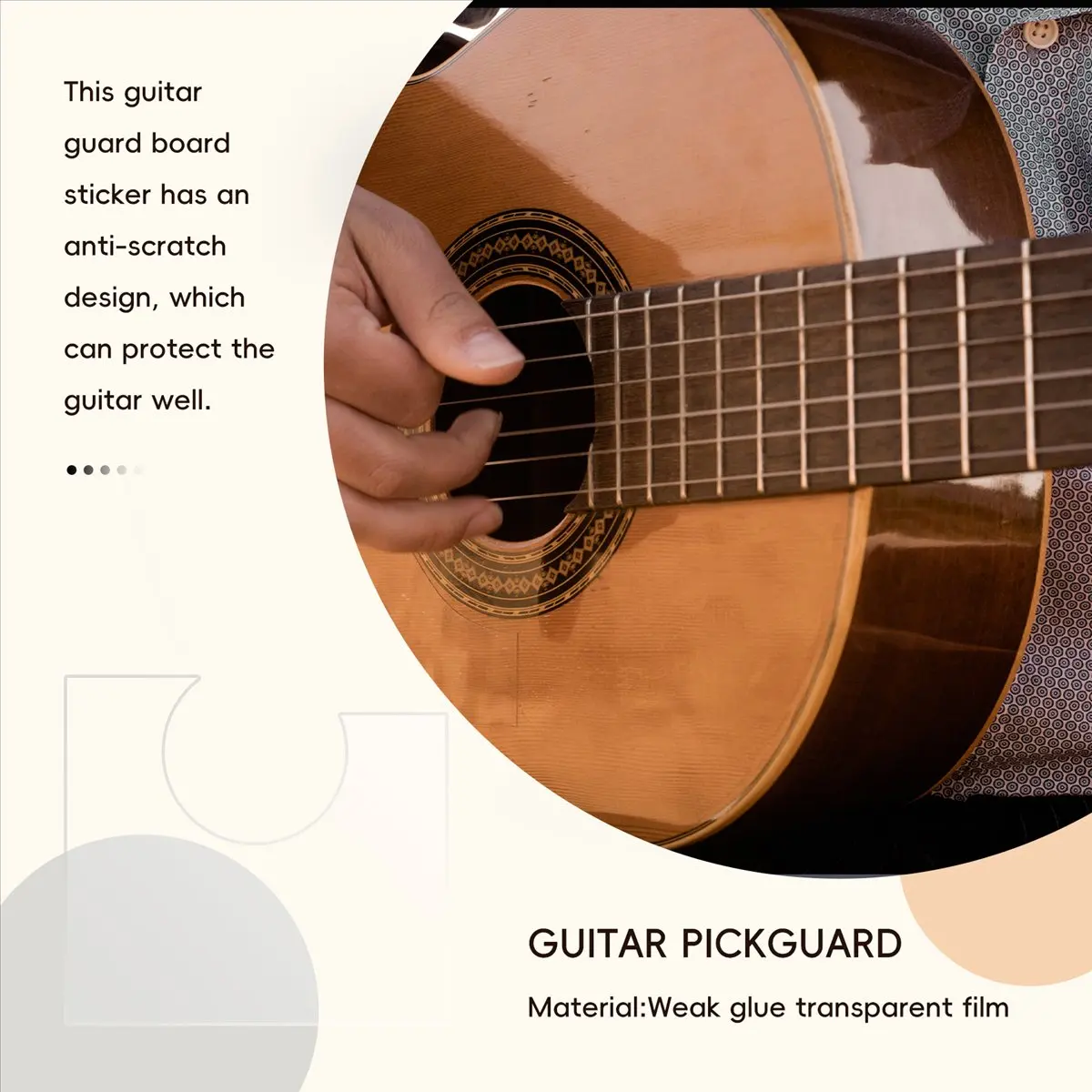 Y64A HOT  Transparent Folk Acoustic Guitar Pickguard Anti-Scratch Classical Guard Plate for Flamenco Guitar Parts