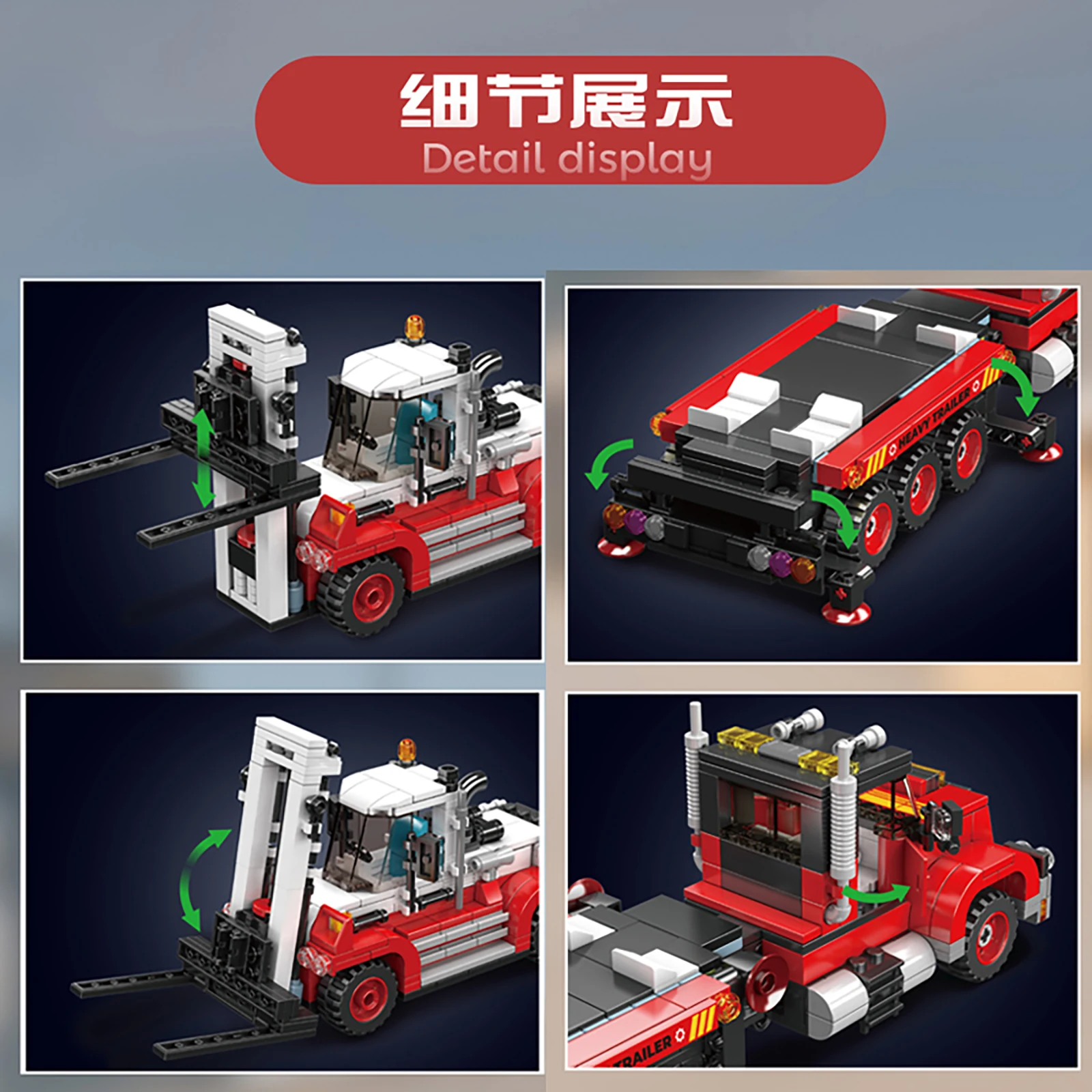 Mold King 24079 Technische Vrachtwagen Speelgoed Heftruck Transportwagen Model Bouwstenen 906 Stuks Assemblage Auto Baksteen Set Kid Kerstcadeau