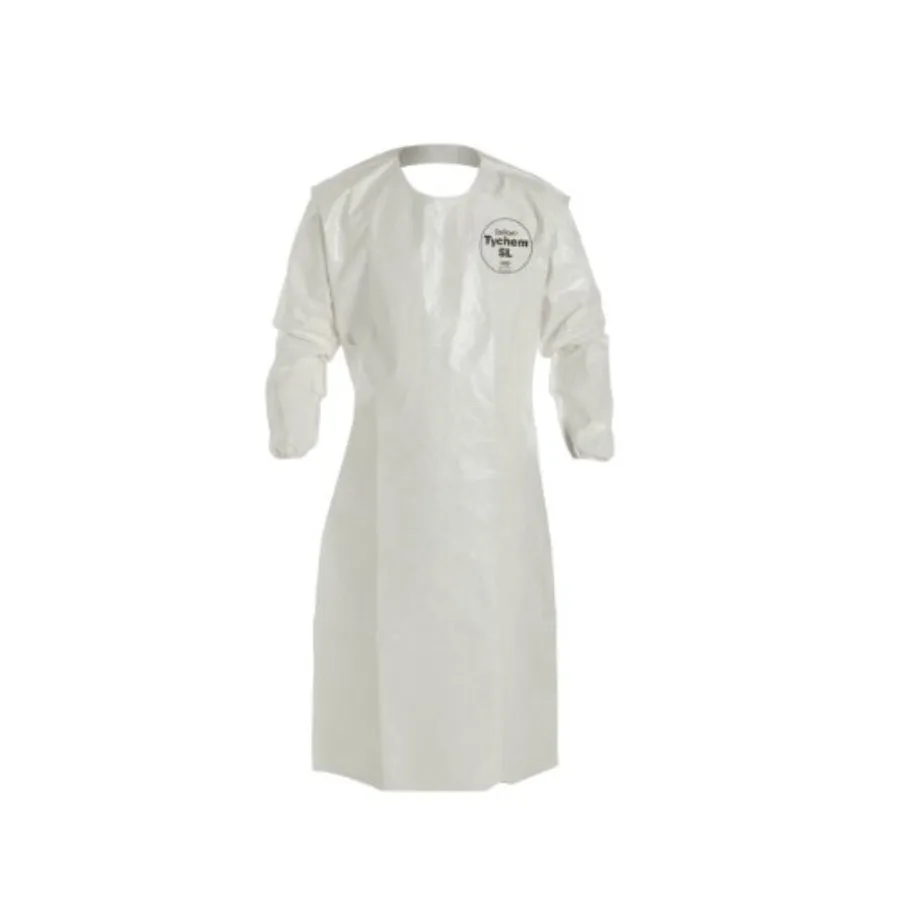 

- SL278BWH00001200 Tychem 4000 Disposable Sleeved Chemical Resistant Apron with Elastic Cuff and Bound Seams, White, Universal,