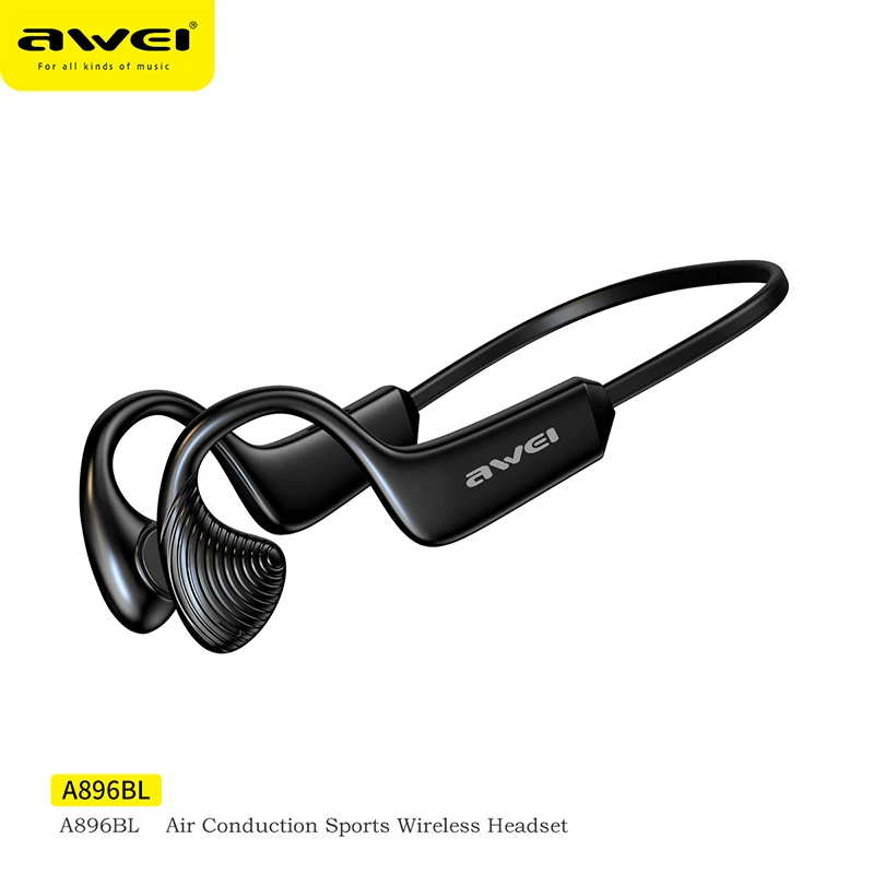 Awei A896BL Air-conduction Sports Headset Wireless Bluetooth Earphone In-Ear Waterproof Neckband with Mic Type-C Headphones