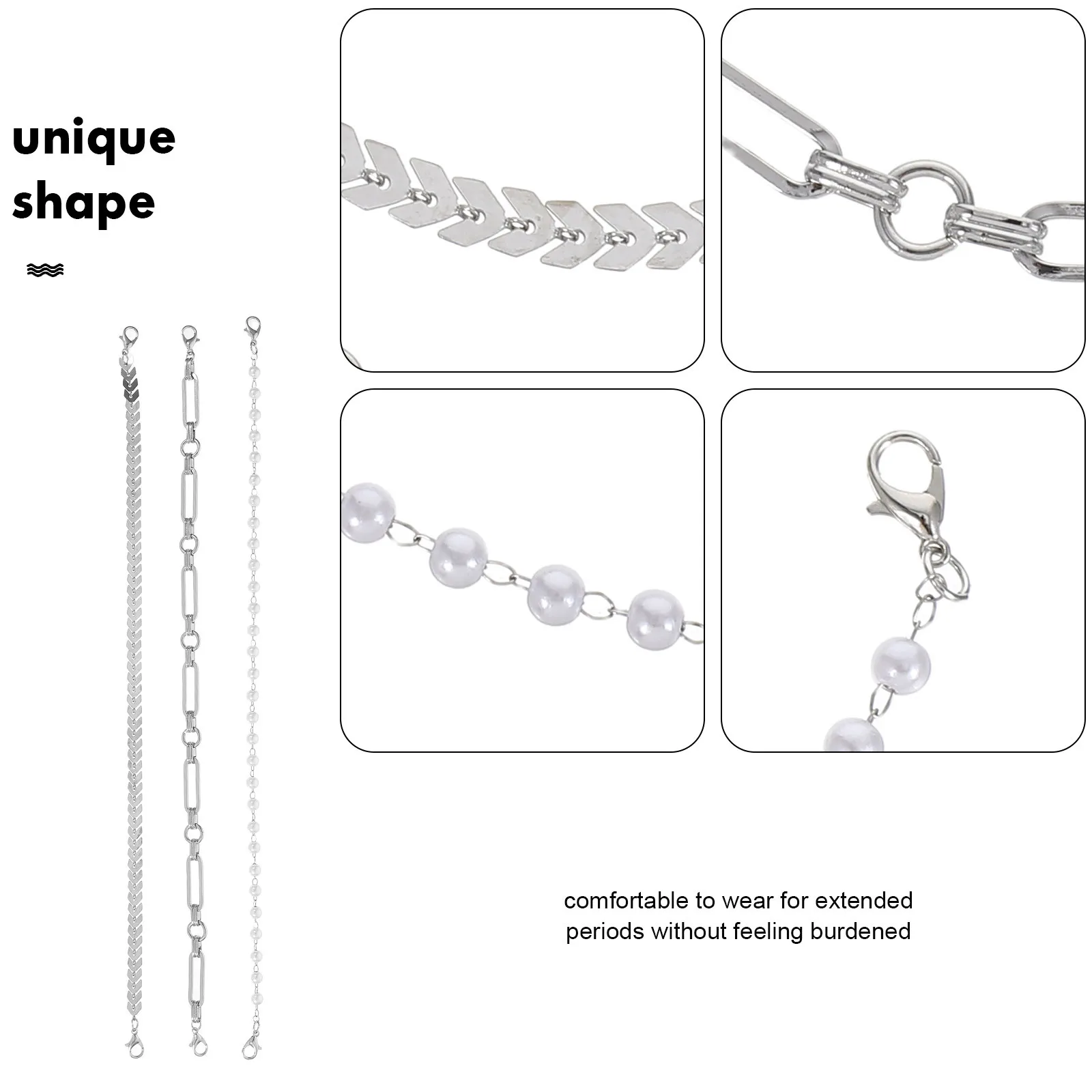 3 قطعة سلاسل قبعة الصيف انفصال المعادن اللؤلؤ النساء قبعة سحر خفيفة الوزن قابل للتعديل للخارجية يندبروف سائق شاحنة قبعة بيسبول