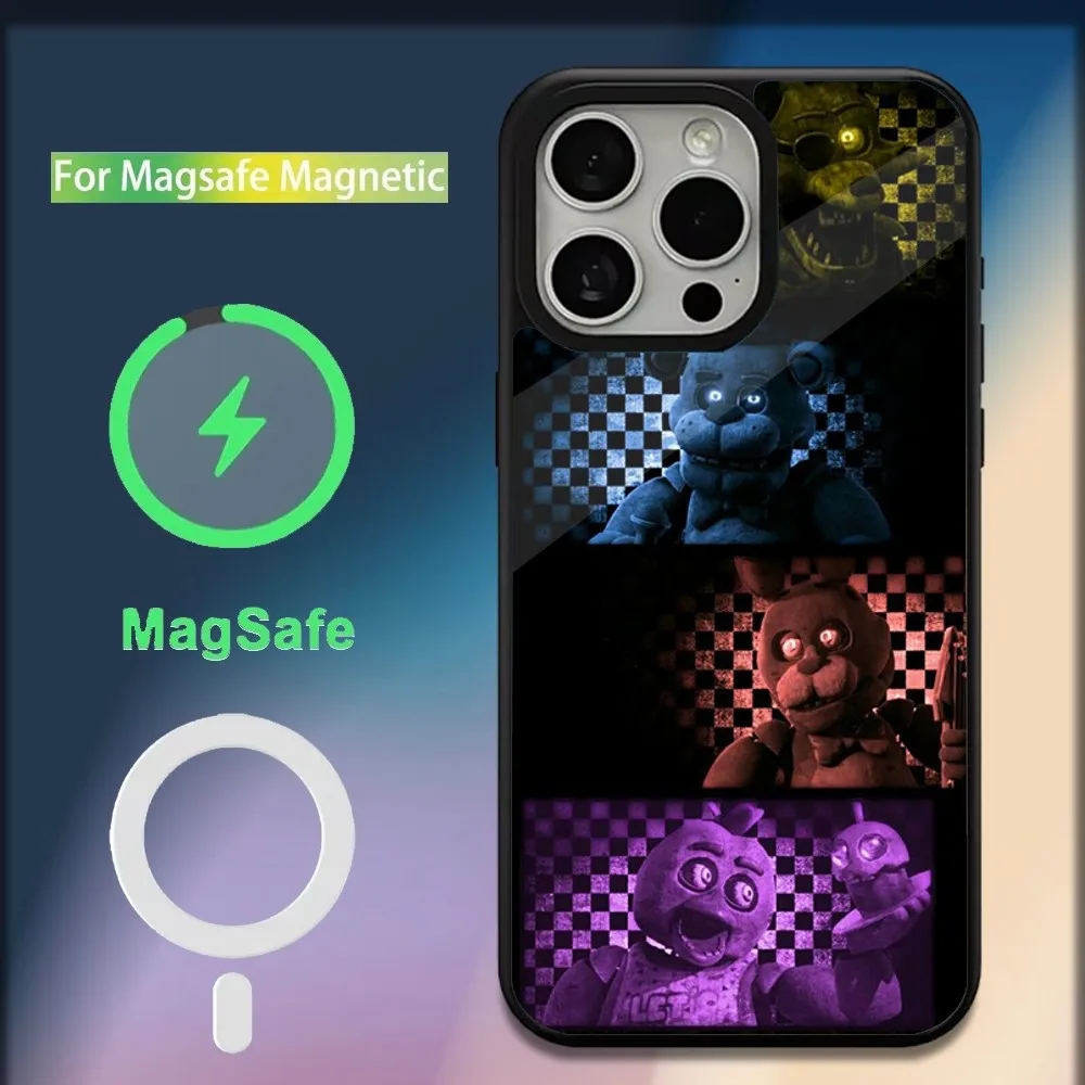 FNAF F-Five N-Nights at-Freddys Phone Case For iPhone 16,15,14,13,12,11,Plus,Pro,Max,Mini Magsafe Magnetic Wireless Charging