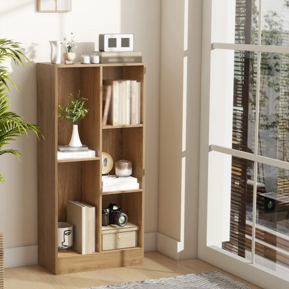 

5-Cube Bookshelf, 41" Floor Bookcase with 2 Anti-Tipping Kits, Freestanding Storage Organizer, Display Shelf for Home, Office